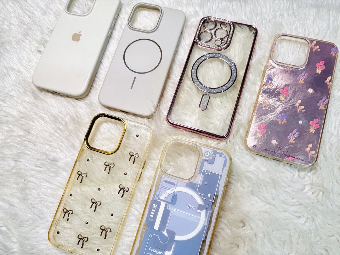 Sale!! iPhone 15 Pro Max Cases (Category: Cases & Sleeves) located in Manolo Fortich. Submitted by missgeexx (Listing ID 1460261353, Image 1). Description: Including authentic Spigen Case 🥰 380 TAKE ALL!! RSF: decluttering! Sf applies :) .