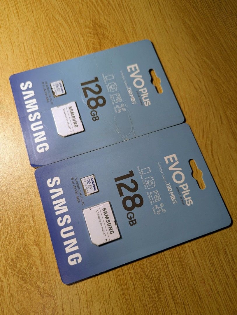 Samsung EVO Plus 128GB microSDXC Memory Card (Category: Memory & SD Cards) located in Manila. Submitted by looterzrack.ph (Listing ID 1460265150, Image 2). Description: Performance & Speed ​Transfer Speed: Up to 130 MB/s read speeds via UHS-I interface. ​Speed Ratings: Class 10, U3, and V30 ratings ensure smooth recording and playback of 4K UHD and Full HD video. ​App Performance: A2 rating provides faster app loading and smoother performance whe