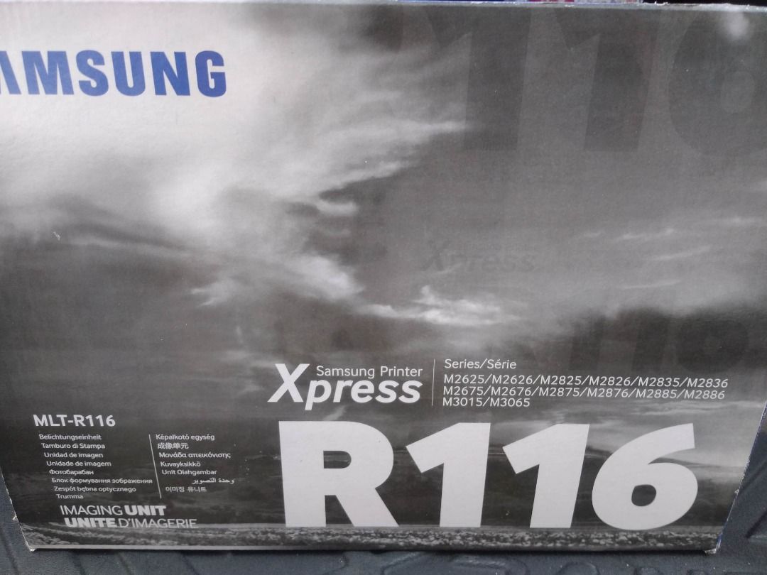 Samsung Xpress MLT-R116 Imaging Unit (Category: Printers, Scanners & Copiers) located in Quezon City. Submitted by pureflower-426f (Listing ID 1460168744, Image 2). Description: - Brand New, Sealed Samsung MLT-R116 Imaging Unit - Compatible with Samsung printer models: M2625, M2675, M2825, M2875, M2835, M2886, M3015, M3065 - Yields up to 9,000 pages 💯 100% Customer Satisfaction 📦 Big Discounts for Bulk Orders 🚚 FREE Delivery within Metro Manil