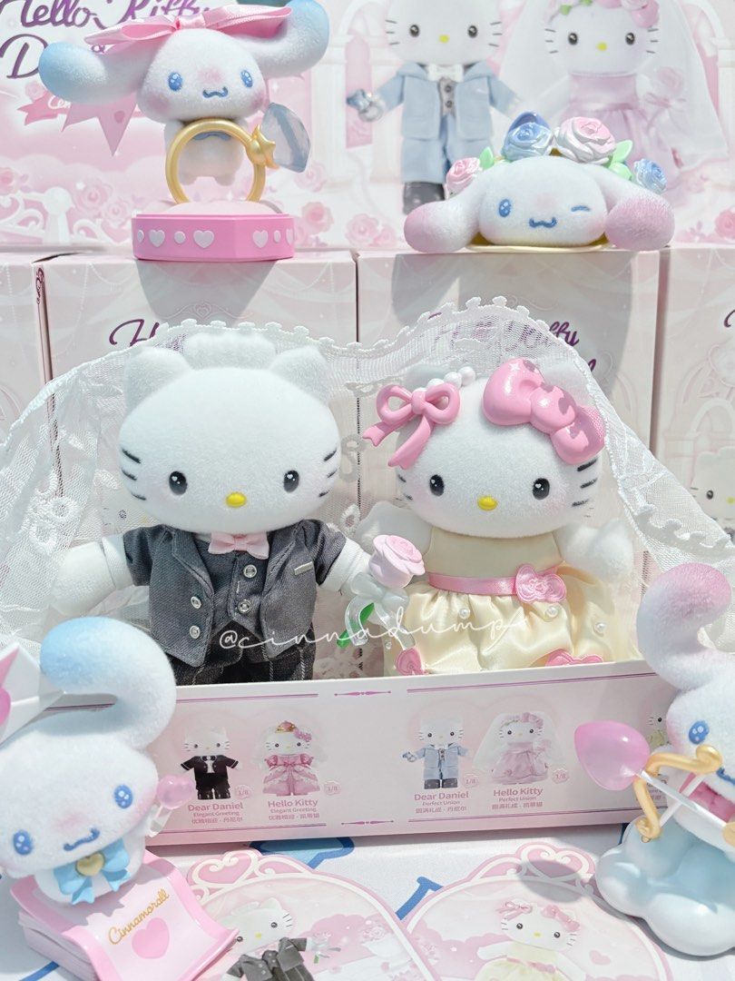 Sanrio Hello Kitty & Dear Daniel Wedding Plush Toys (Category: Plushies & Soft Toys) located in Manila. Submitted by cinnadump.2 (Listing ID 1460191292, Image 1). Description: - Adorable Kitty and Dear Daniel wedding plushies - Dressed in charming wedding attire - Ideal for collectors or as a thoughtful gift - Comes in original packaging - Perfect for display or cuddling.