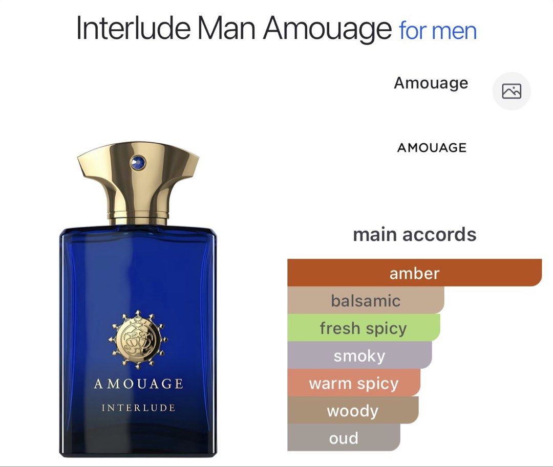 SC Amouage Interlude 100ml EDP (Category: Fragrance & Deodorants) located in Taguig. Submitted by makeupgoodiess (Listing ID 1460194885, Image 2). Description: 1 slot Guaranteed long lasting 💯 LEGIT FROM UAE PERFUMES 🇦🇪 .