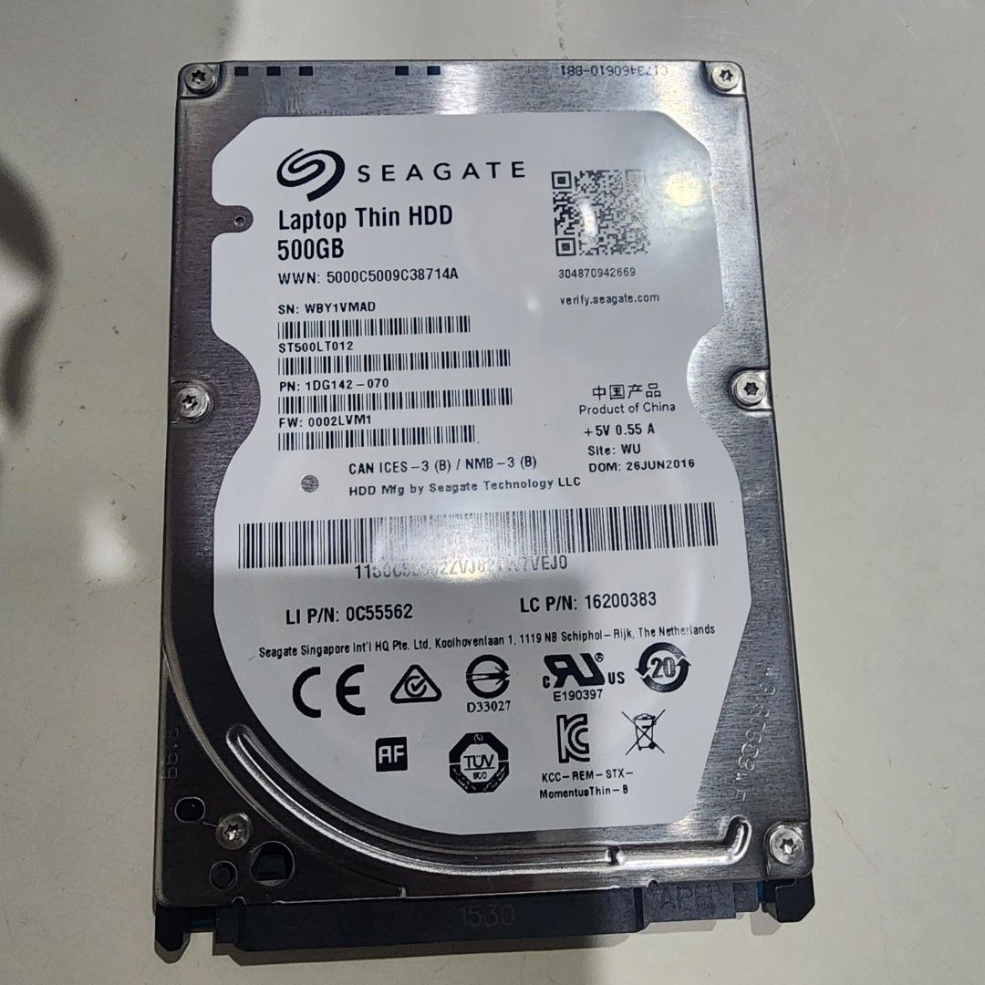 Seagate Laptop Thin HDD 500GB Hard Drive (Category: Hard Disks & Thumbdrives) located in San Pedro. Submitted by penzier (Listing ID 1460137290, Image 1). Description: - Seagate 500GB Laptop Hard Drive - Removed from a functional laptop - Ideal for storage upgrades or as a replacement drive.