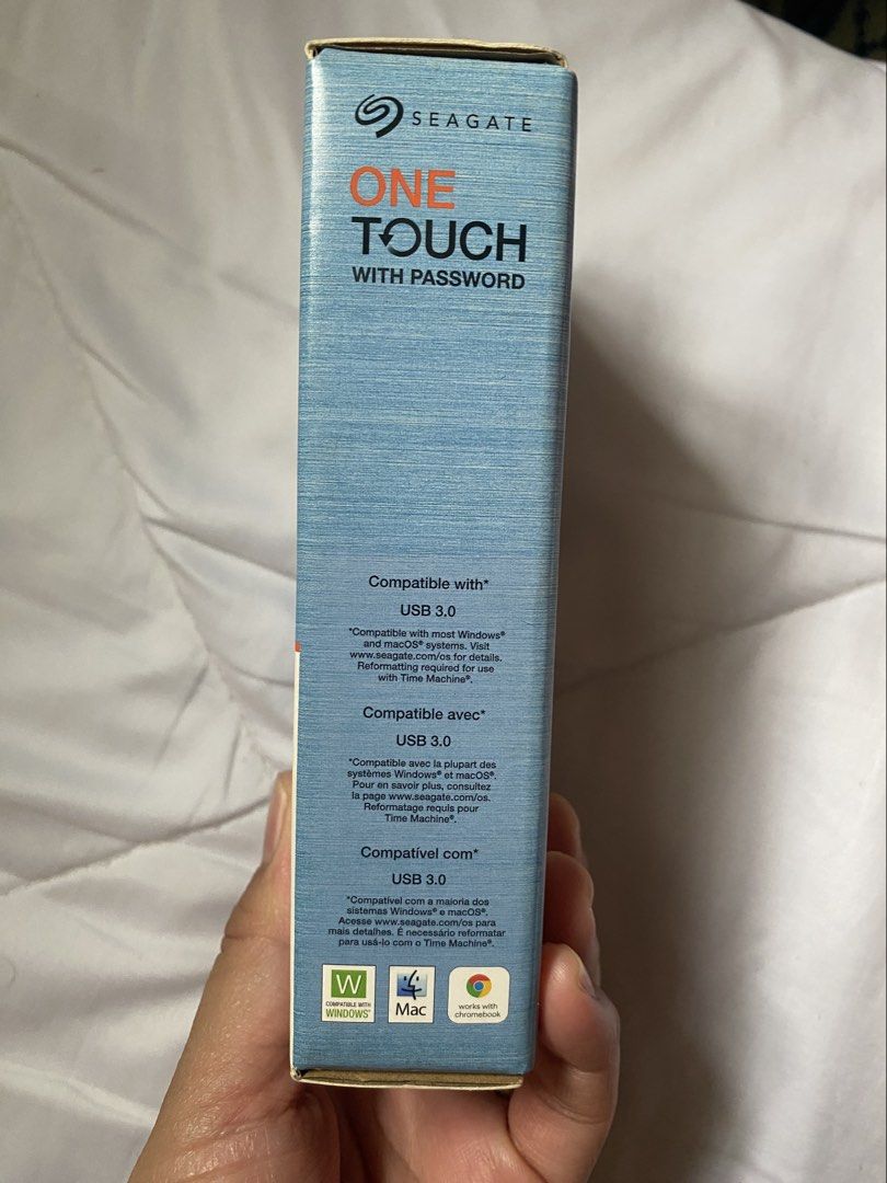 Seagate One Touch 1TB HDD External Drive with Password Protection (Category: Hard Disks & Thumbdrives) located in Manila. Submitted by quininionlineshop (Listing ID 1460163876, Image 3). Description: BRANDNEW SEALED - Seagate One Touch 1TB External Hard Drive - Password protection for secure backups - Compatible with Windows and Mac - USB 3.0 compatible - Ideal for backing up photos and important files.