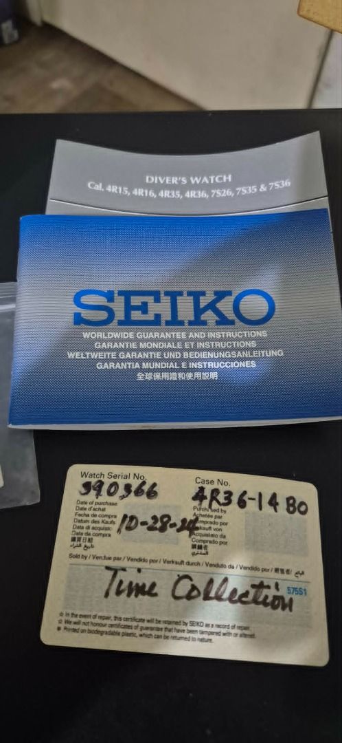 Seiko 5 SRPK35K1 Orange (Category: Men's Watches) located in Pasay City. Submitted by brightphoenix.0e14fa (Listing ID 1460297933, Image 2). Description: - Seiko 5 Automatic Watch - Striking Orange Dial - Includes Original Box - Warranty Card Included - Extra Links Provided - Purchased: October 28, 2024 from Time Collection - Water Resistant - Ideal for Everyday Wear or Diving needs servicing, 1-2 mins advance after 2 days of usage..