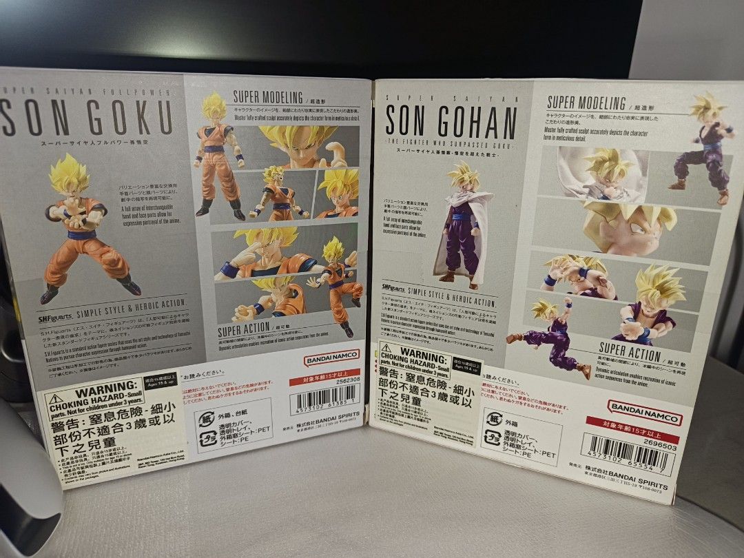 S.H Figuarts DBZ Goku and Gohan (Category: Figurines & Statues) located in Cavite. Submitted by reingab (Listing ID 1460232640, Image 2). Description: Hello, to whoever is reading this. This would be sold as a bundle. SH Figuarts SSJ Goku - BIB SH Figuarts SSH Gohan - MISB Badly needed funds, that's why I need to sell my preloved figures. Thank you.