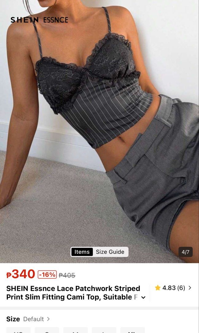 Shein Lace Stripes Top (Category: Sleeveless) located in Rosario. Submitted by jonalyn_2001 (Listing ID 1460301811, Image 1). Description: SIZE: LARGE - XL MOP: GCASH & MARIBANK.