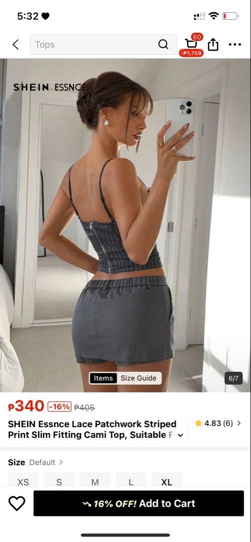 Shein Lace Stripes Top (Category: Sleeveless) located in Rosario. Submitted by jonalyn_2001 (Listing ID 1460301811, Image 2). Description: SIZE: LARGE - XL MOP: GCASH & MARIBANK.
