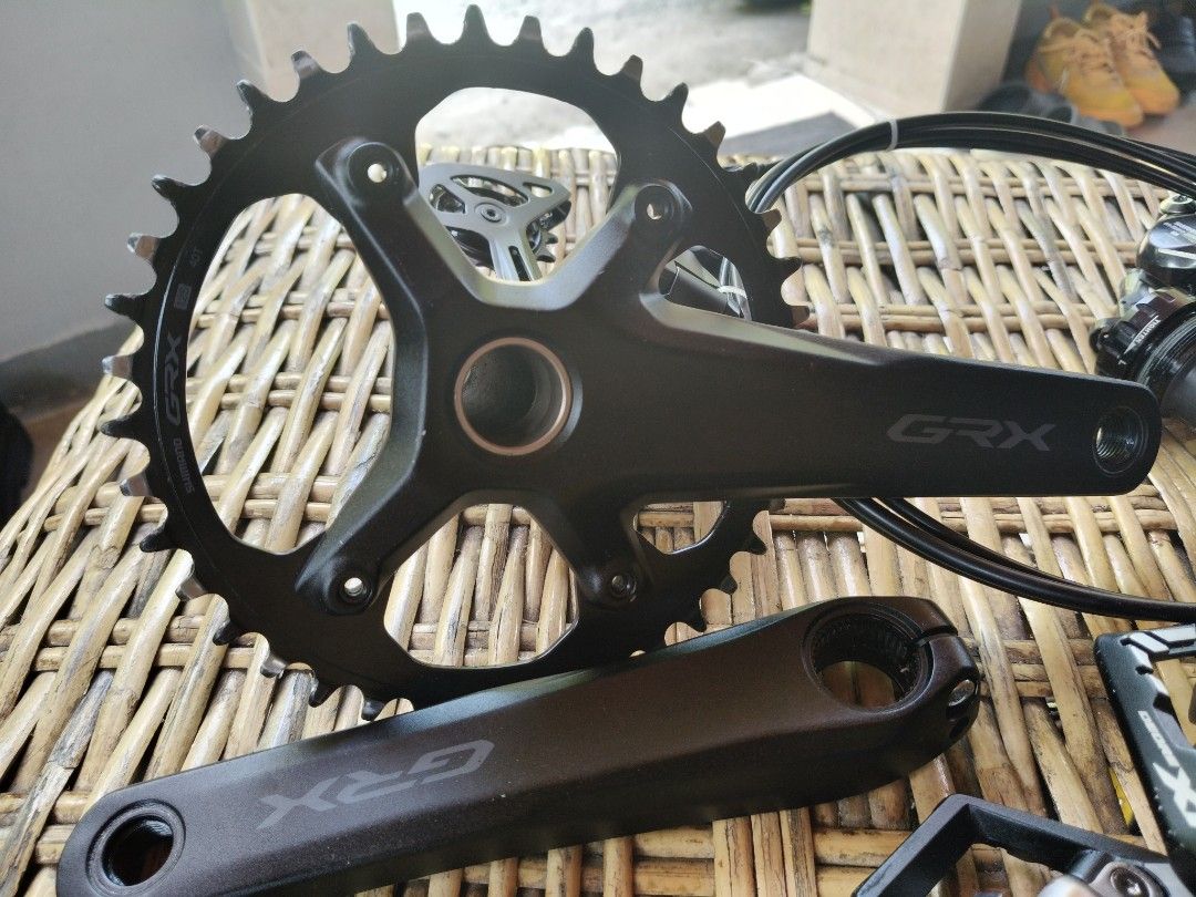 Shimano Grx/cues groupset 1x10 (Category: Bicycles) located in Lupon. Submitted by marcopacquiao (Listing ID 1460148522, Image 3). Description: Shimano Grx crankset 165mm Shimano Grx 800 caliper shimano cues 6030 STI shimano cues 6000 Rd Shimano cues Linkdglid 10speed cassette 11-50T Shimano bb60 Shimano XT pedals.