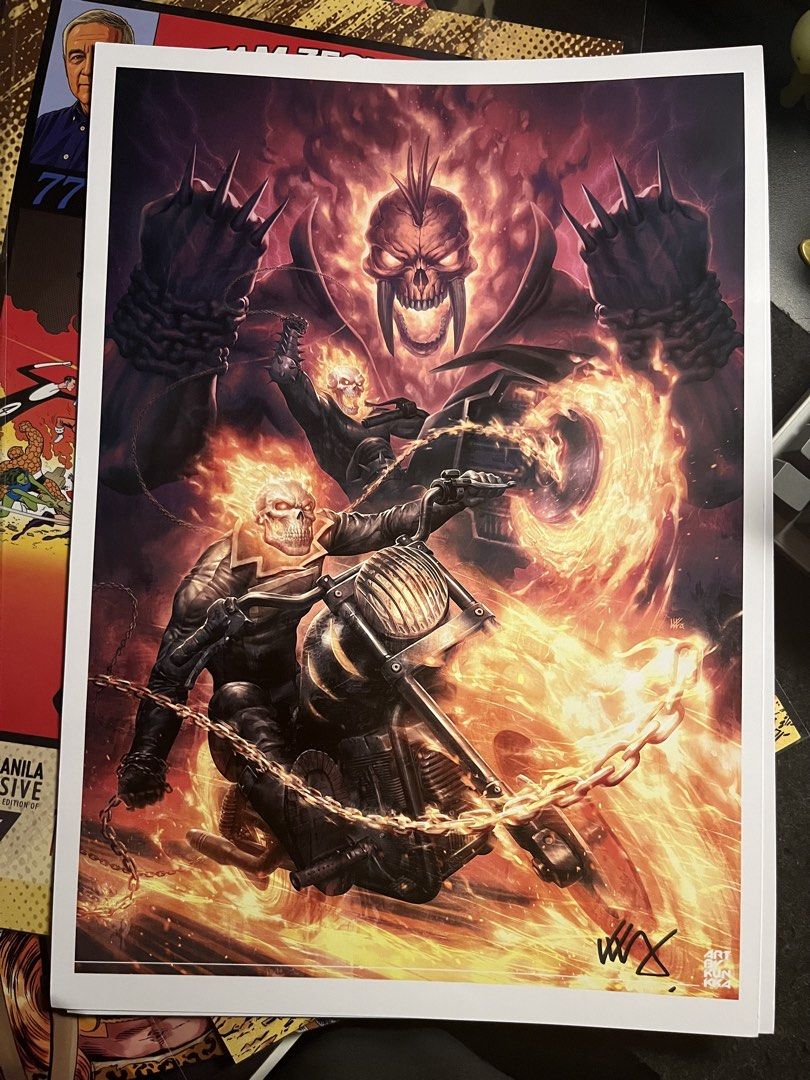 Signed Ghost Rider A3 Art Print by Kunkka (Category: Art & Prints) located in Makati City. Submitted by kreapers (Listing ID 1460218175, Image 1). Description: Poster Art by Kunkka Signed by Kunkka .