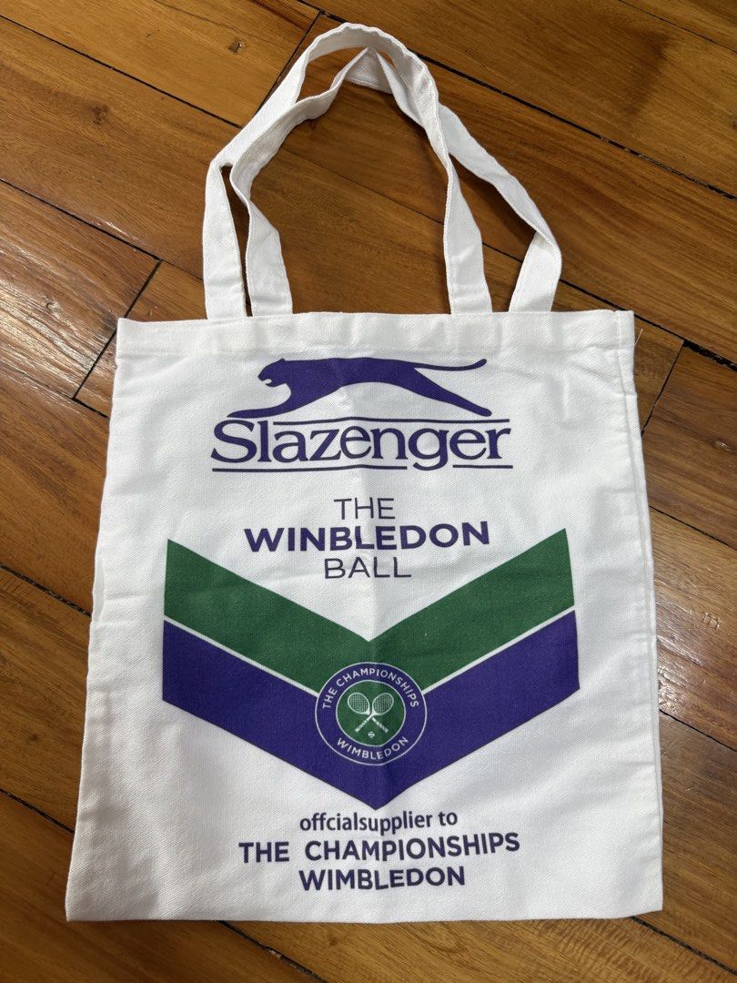 Slazenger and Wimbledon Tote Bag EcoBag (Category: Tote Bags) located in Manila. Submitted by a.c.shop (Listing ID 1460167853, Image 1). Description: white canvas tote bag Slazenger and Wimbledon .