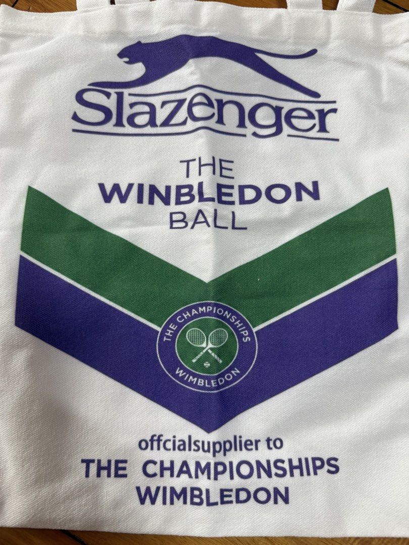 Slazenger and Wimbledon Tote Bag EcoBag (Category: Tote Bags) located in Manila. Submitted by a.c.shop (Listing ID 1460167853, Image 2). Description: white canvas tote bag Slazenger and Wimbledon .