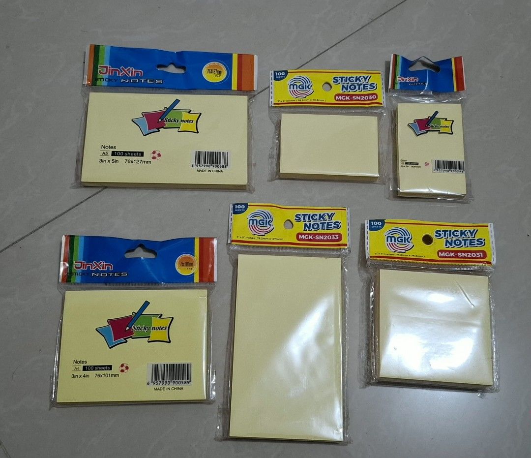 Sticky notes yellow (Category: Stationery & School Supplies) located in Quezon City. Submitted by bellemarketing (Listing ID 1460163607, Image 1). Description: Sticky notes Available sizes: 3x2 php 15 3x3 php 20 3x4 php 25 3x5 php 30 For pick up.