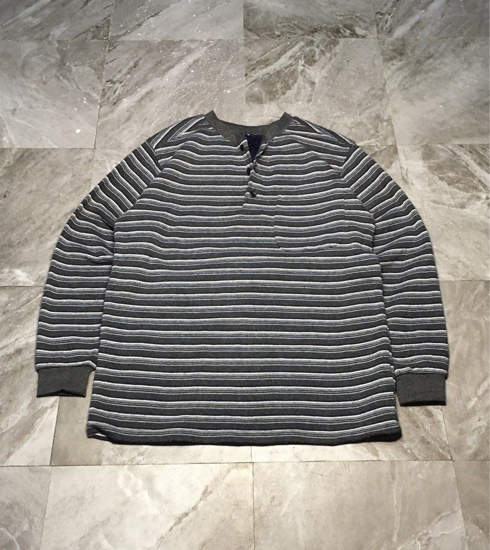 stripe henley long sleeve (Category: Coats, Jackets and Outerwear) located in Manila. Submitted by rew.finds_ (Listing ID 1460170661, Image 1). Description: Details⬇️ Stripe Henley longsleeve Size- S Width- 19 Length- 26 Condition: 9.5/10 Mine: P199 Steal: +50/100 increment Claim: 500 (automatically yours) . . . 📍Mabalacat city, Pampanga 💵 Gcash payment (payment first, no COD) 🚚 j&t Courier 🚫 no return, refund, and deleting comments ⚠️ check 