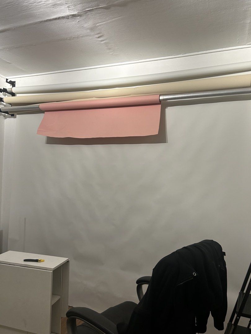 STUDIO BACKDROP (Category: Lighting & Studio Equipment) located in Quezon City. Submitted by alisazxc (Listing ID 1460182316, Image 2). Description: STUDIO BACKDROP - comes with 3 colors -nude, white and pink take all for ₱3000 can pick up anytime loc cubao qc.
