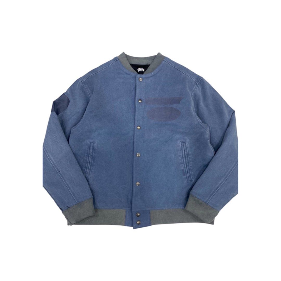 STUSSY VARSITY JACKET (Category: Coats, Jackets and Outerwear) located in Manila. Submitted by brndn.rgld (Listing ID 1460297958, Image 1). Description: SLIGHTLY NEGO FOR SURE BUYER 23 / 27 LIKE NEW NO ISSUE.