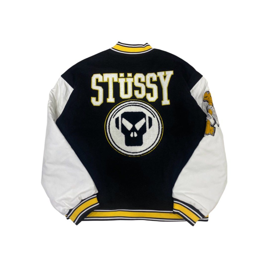 STUSSY VARSITY JACKET (Category: Coats, Jackets and Outerwear) located in Manila. Submitted by brndn.rgld (Listing ID 1460298088, Image 2). Description: SLIGHTLY NEGO FOR SURE BUYER 24 / 26.5 LIKE NEW NO ISSUE.