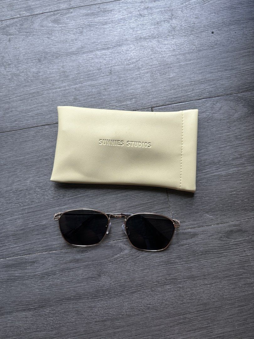 Sunnies Studios Sunglass & Spec (Category: Sunglasses & Eyewear) located in San Pedro. Submitted by hallyuniverseshop (Listing ID 1460123835, Image 2). Description: ☀️ Sunnies Studios Optical Frame Paige (Jellyfish) + Yellow soft sac (1,000.00) - Never been used ☀️ Sunnies Studios Baxter Square Sunglasses (Gold frame + Black lens) + Blue soft sac (500.00) - Never been used.