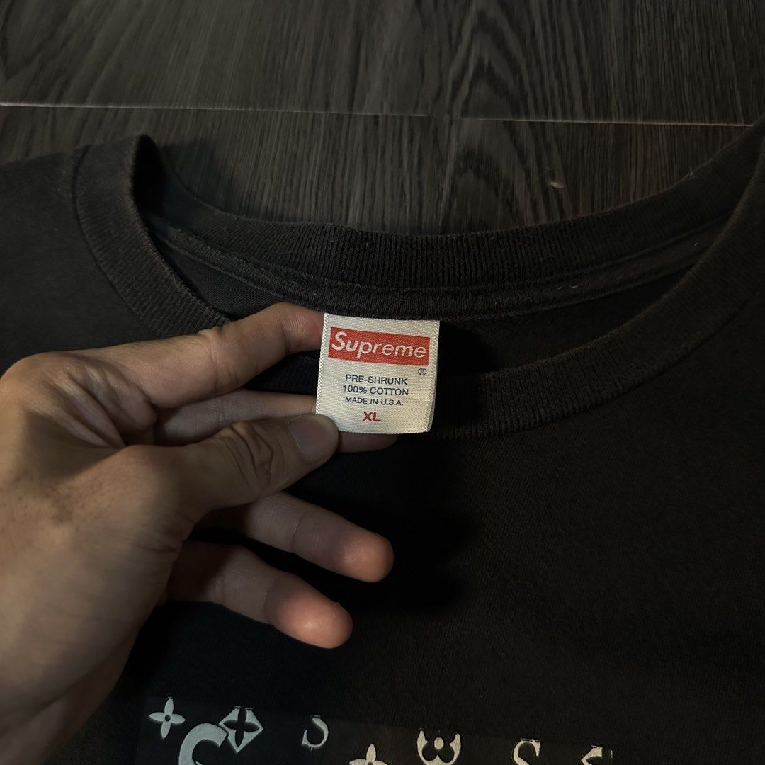 SUPREME (Category: Formal Shirts) located in San Jose del Monte. Submitted by xanthrift2.0 (Listing ID 1460282086, Image 3). Description: SUPREME BOX LOGO BLACK TEE color rate: 9.8/10 dimes: 23 x 28 (medium to large) ₱849.