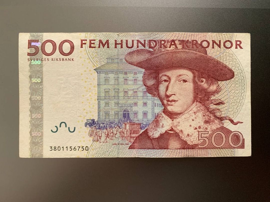 Sweden 500 Kronor Banknote (Category: Currency) located in Indang. Submitted by vykolektor (Listing ID 1460193713, Image 1). Description: Sweden 500 kronor Condition in photos.