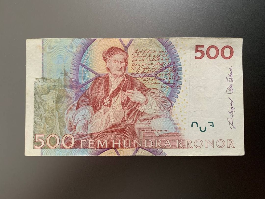 Sweden 500 Kronor Banknote (Category: Currency) located in Indang. Submitted by vykolektor (Listing ID 1460193713, Image 2). Description: Sweden 500 kronor Condition in photos.