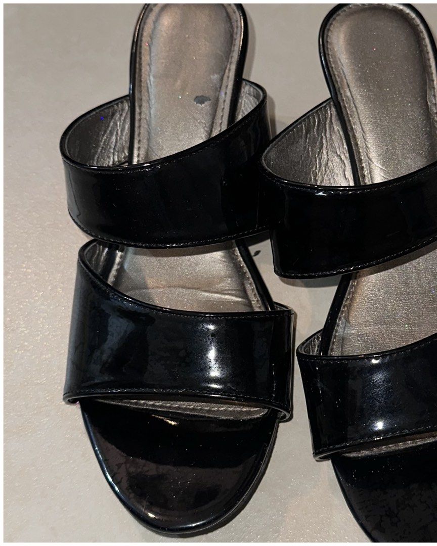 Take All❕Wedge Heels Sandals Bundle (Category: Wedges) located in Mandaluyong City. Submitted by TheWeekendProject (Listing ID 1460172257, Image 2). Description: - 3 pairs of stylish wedge footwear. - Pair 1: Classic black patent wedge heels. - Pair 2: Chic elastic black and silver wedge (unused with tag) - Pair 3: Stylish Beige sling back wedge (needs reglue) - Sandals are from assorted brands - Versatile for both casual outings and dressing up.