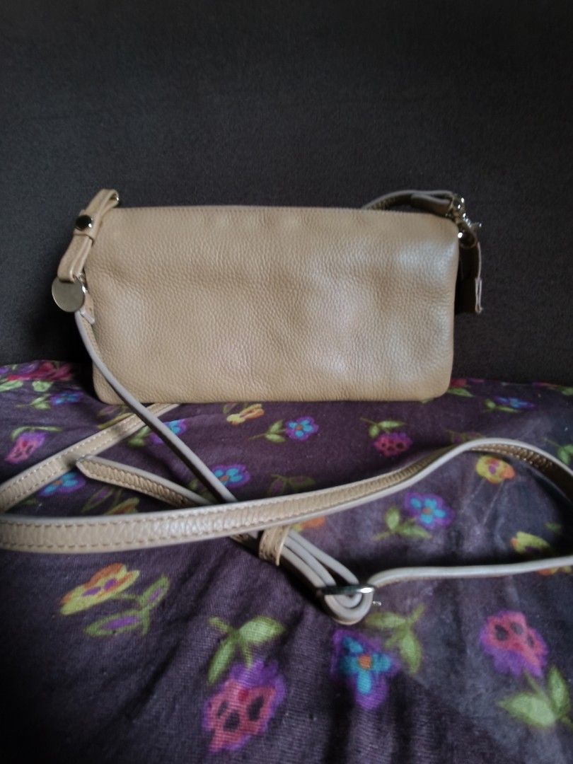 Tan Leather Crossbody Bag with Adjustable Strap (Category: Cross-body Bags) located in Las Pinas. Submitted by epicphoenix2022 (Listing ID 1460157199, Image 3). Description: - Genuine tan leather crossbody bag - Secure zip closure - Adjustable long strap for comfortable wear - Multiple interior compartments for organization - Clean, simple, and versatile design - Ideal for carrying daily essentials.