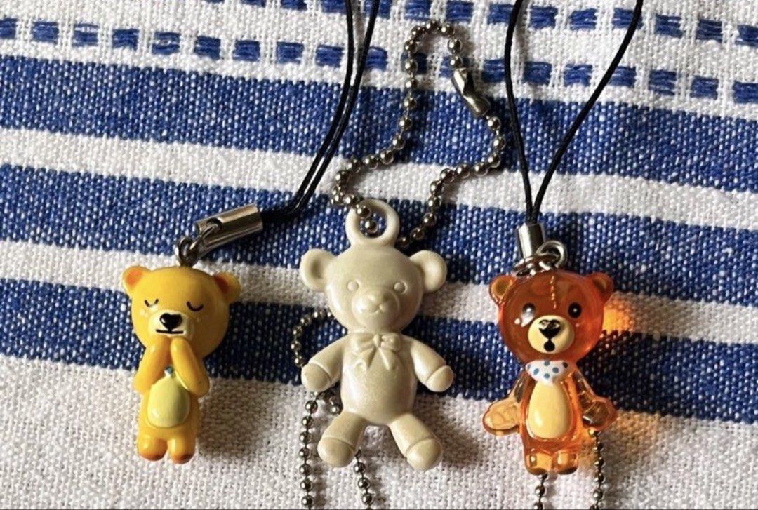 Teddy bear mini bag charm (SALE) (Category: Other Stationery & Craft) located in Paranaque City. Submitted by bonsaiart (Listing ID 1460126310, Image 1). Description: Pre owned Good condition Selling as set 65(fixed) +sf via GCASH or paymaya No to meetup No to cop / cod Shipping via j&t only No breaking of set or bundle.