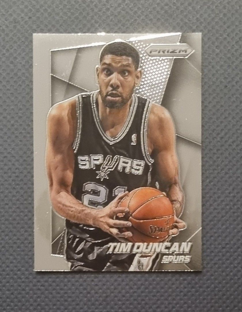 Tim Duncan 2014 Prizm Card (Category: Raw Singles) located in Pasig City. Submitted by MaryandXaviersCorner (Listing ID 1460144877, Image 1). Description: Tim Duncan 2014 Prizm Card Actual pictures of the item posted Will be shipped in a toploader and bubblewrap Please check my other NBA cards listings..