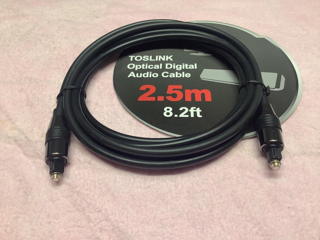 Toslink Optical Digital Audio Cable 2.5m / 8.2ft (Category: Other Audio Equipment) located in Paranaque City. Submitted by seb_trading (Listing ID 1460153487, Image 2). Description: - 2.5 meters (approx. 8.2 feet) Toslink optical digital audio cable - Connects audio devices with digital optical ports - Ideal for soundbars, TVs, and gaming consoles - Durable black cable with protective end caps - Brand new, still in original packaging - last price