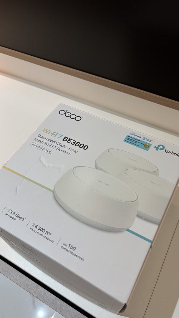Tp-link Deco BE22 / BE3600 Mesh (Category: Networking) located in Quezon City. Submitted by disquaire (Listing ID 1460257184, Image 1). Description: Extra BE22 unit from three pack. Third unit was only tried once for range testing. Ended up only needing two for my setup. No scratch, clean, brand new and kept well after testing. Delivery preferred. Can deliver from Las Pinas / Cavite if buyer is in Metro Manila, just have to schedule visit to Las 