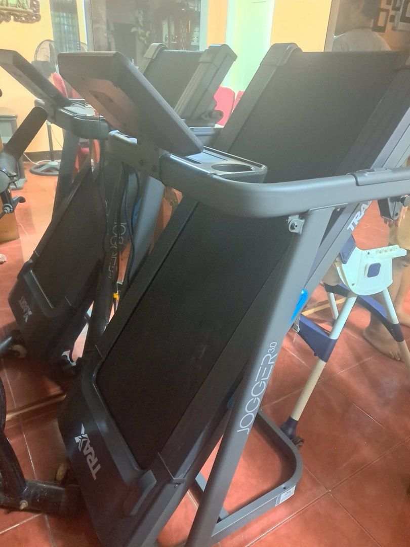 TRAX Jogger 3.0 Treadmill (Category: Cardio & Fitness Machines) located in Marikina City. Submitted by snowinsummerph (Listing ID 1460229182, Image 3). Description: TRAX Jogger 3.0 Treadmill - Perfect for home workouts - Displays: Calories, Distance, Time, Pulse - Features: Speed settings, Start button - Convenient: Built-in tray for phone or water bottle - Space-saving: Folds for easy storage - No issues - Buyer can test before purchasing - No o