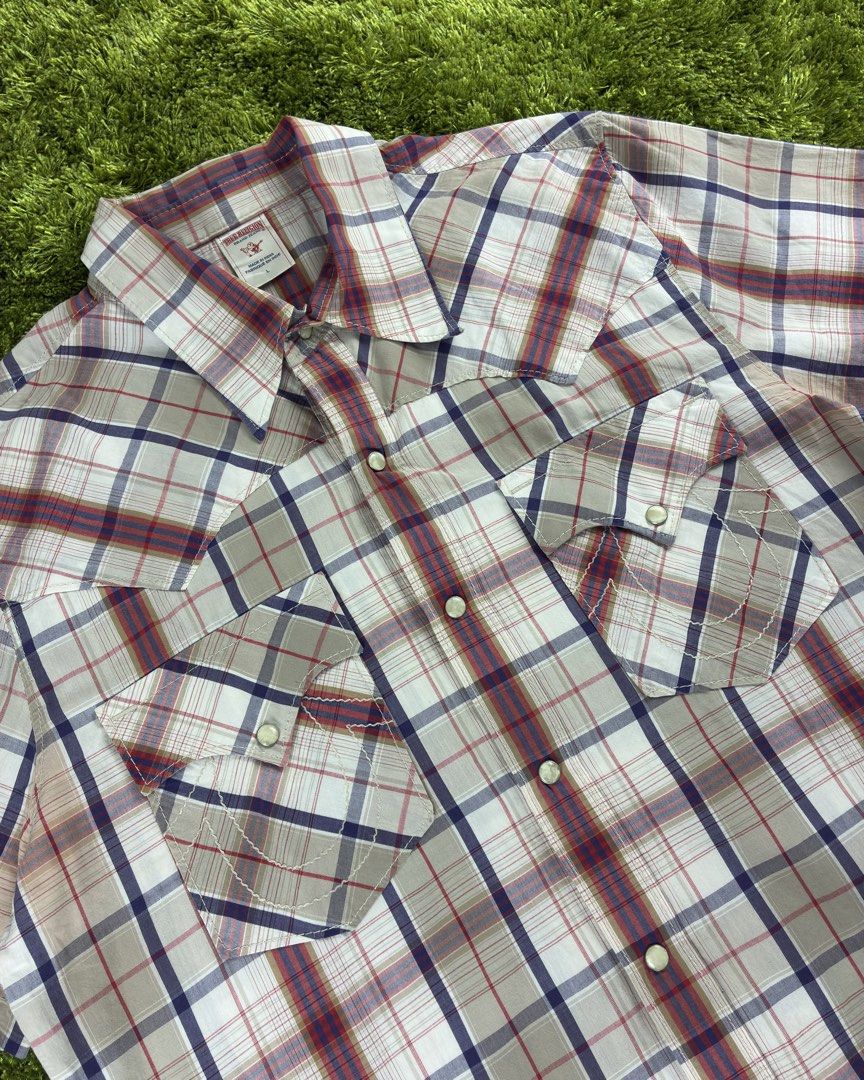 True Religion Pearl Snap Check Polo (Category: Formal Shirts) located in Lucena. Submitted by shopdotmane (Listing ID 1460248433, Image 3). Description: True Religion Pearl Snap Check Polo Large on tag 21.5 (width) x 31 (length) Still in excellent condition .