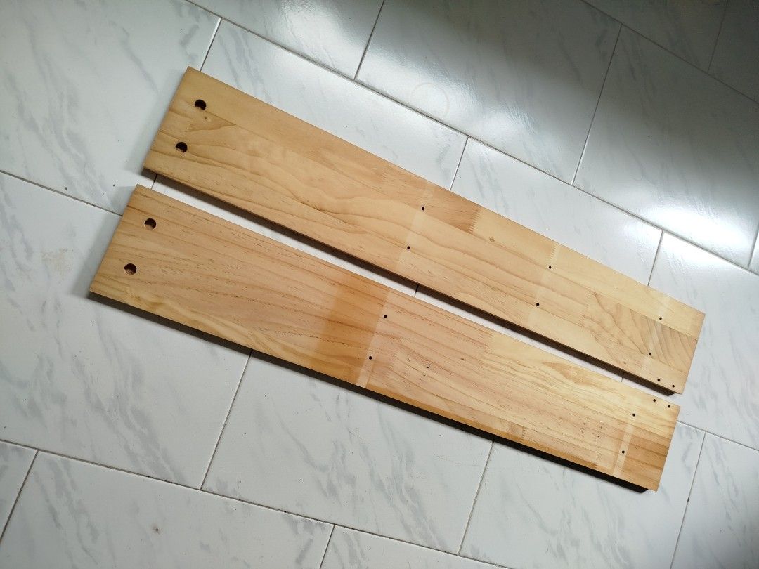 Solid Pinewood Planks (Category: Other Home Furniture) located in Singapore. Submitted by jesusreigns (Listing ID 1460177967, Image 3). Description: Selling some lightweight pinewood planks (not laminated chipboard). They have natural wood grain and are lightly varnished for longer lasting usage. Good for DIY projects or crafting. Let me know if you have questions. Dimensions (L x W x T): 1) 93 x 15 x 1.5cm ($15 for two planks) 2) 117 x 15 x 1.5c