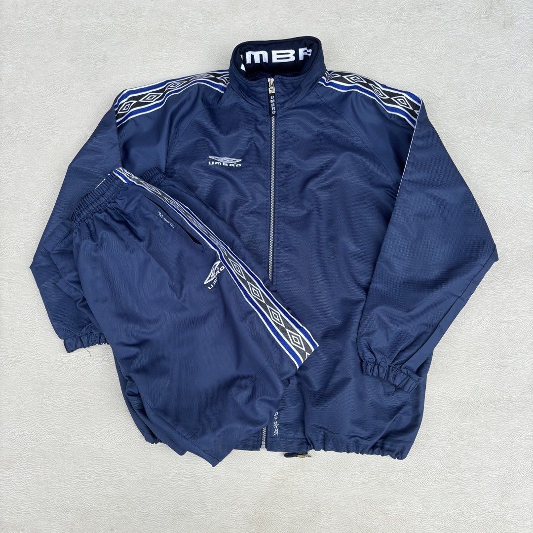 Umbro Tracksuit (Category: Coats, Jackets and Outerwear) located in Baybay. Submitted by thrift.ed2023 (Listing ID 1460233631, Image 1). Description: Umbro Tracksuit Both No Issue Good as New Track Jacket Large to XL 25x30 Track Pants 32” to 36” Waistline 41” Length .