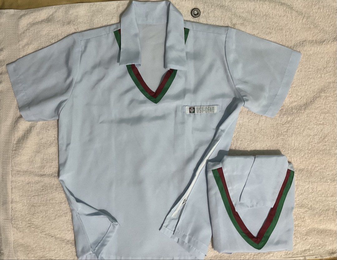 UST CFAD Uniform for Sale | Type A (Option 1) (Category: Others Tops) located in San Jose del Monte. Submitted by preloved.to.newlove (Listing ID 1460139231, Image 2). Description: Selling PER PIECE or TAKE ALL for only 400 PESOS! Claim yours now! ☑️ Barely used, good as new, 2 slots available! ☑️ Washed, pre-ironed and safely stored ☑️ Directly ordered from University Supplier ☑️ PM Code to claim: PTNLW301 📍ITEM NOTES📍 - See photo collage for 