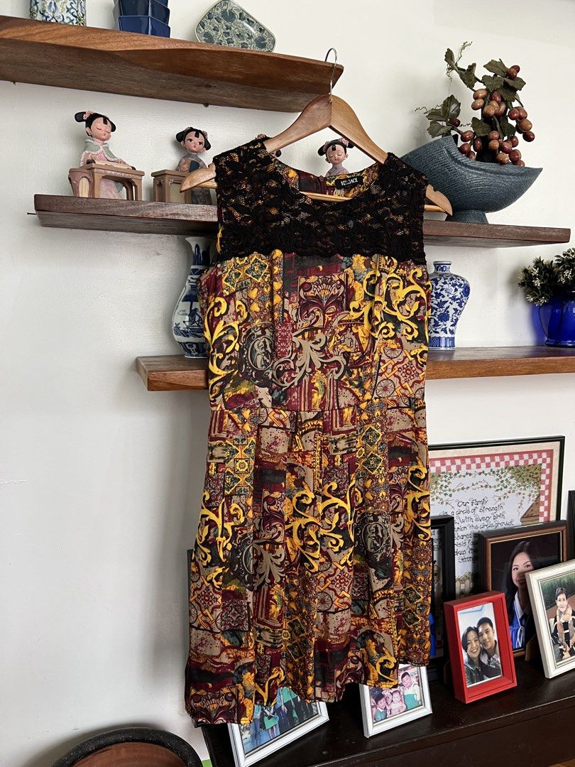 VERSACE BARROCO MOSAIC MINI DRESS (Category: Luxury Apparel) located in Solano. Submitted by aljoners (Listing ID 1460151723, Image 2). Description: Size: M Width: 16 Length: 35 Color rate: 10/10 Condition: 10/10 Issue/s: None “Color may vary due to lighting”.