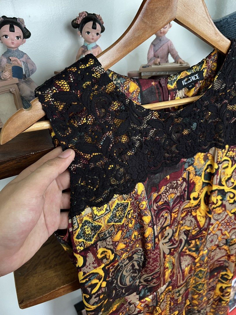 VERSACE BARROCO MOSAIC MINI DRESS (Category: Luxury Apparel) located in Solano. Submitted by aljoners (Listing ID 1460151723, Image 3). Description: Size: M Width: 16 Length: 35 Color rate: 10/10 Condition: 10/10 Issue/s: None “Color may vary due to lighting”.
