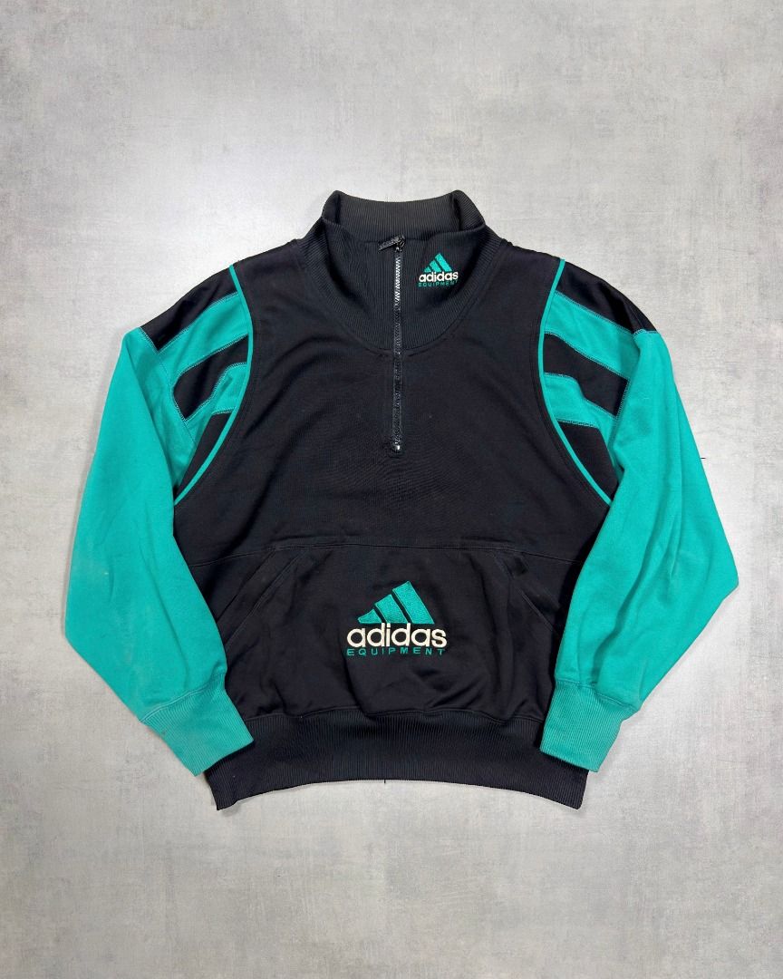 Vintage Adidas Equipment - Halfzip Sweater (Category: Coats, Jackets and Outerwear) located in Subic. Submitted by concretefloor (Listing ID 1460201205, Image 1). Description: Vintage Adidas Equipment - Halfzip Sweater Size Medium 23 inches width 26 inches length Excellent condition No flaws 9/10 condition Shipping fee not included Negotiable ; do not hesitate to make offer! .