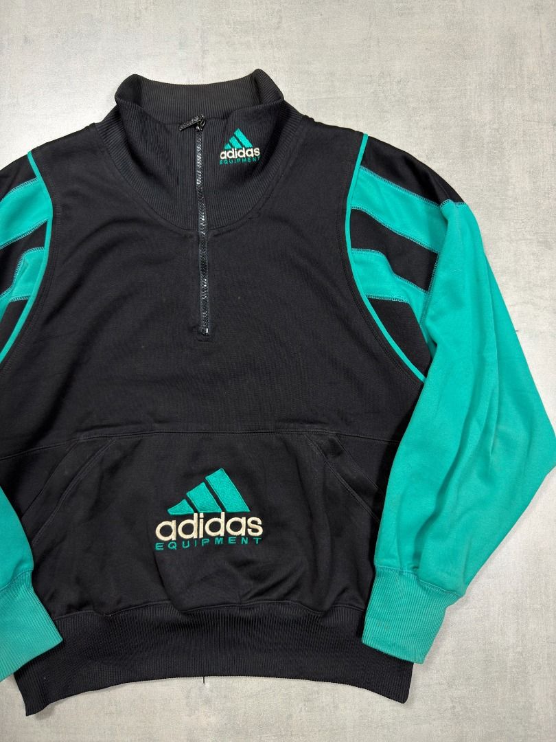 Vintage Adidas Equipment - Halfzip Sweater (Category: Coats, Jackets and Outerwear) located in Subic. Submitted by concretefloor (Listing ID 1460201205, Image 2). Description: Vintage Adidas Equipment - Halfzip Sweater Size Medium 23 inches width 26 inches length Excellent condition No flaws 9/10 condition Shipping fee not included Negotiable ; do not hesitate to make offer! .