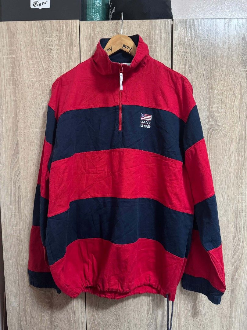 Vintage Gant Half-Zip Jacket (Category: Coats, Jackets and Outerwear) located in Bacolod City. Submitted by rethreaded.co (Listing ID 1460127245, Image 2). Description: Vintage Gant Half-Zip Jacket Excellent Condition No issues Size Large to XXL Dimes 27x29 Loc Negros Occidental📍 Unli vouch/Vc with item for assurance ✅ 750 ONLY📩📩📩.