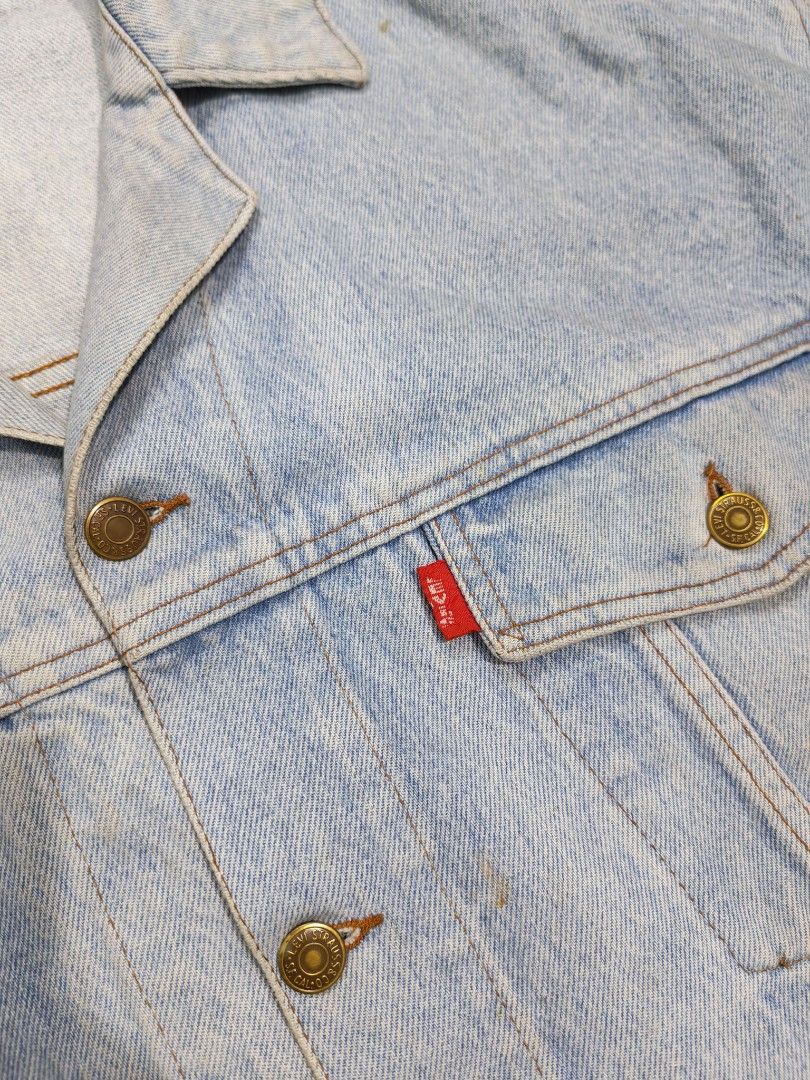vintage levis big E denim jacket (Category: Coats, Jackets and Outerwear) located in Baguio. Submitted by used_clothing2600 (Listing ID 1460210626, Image 3). Description: vintage levis big E denim jacket good condition missing tags size XL pit to pit 27.5 length 28 shoulders 23.5 sleeve length 24.5 2,000.