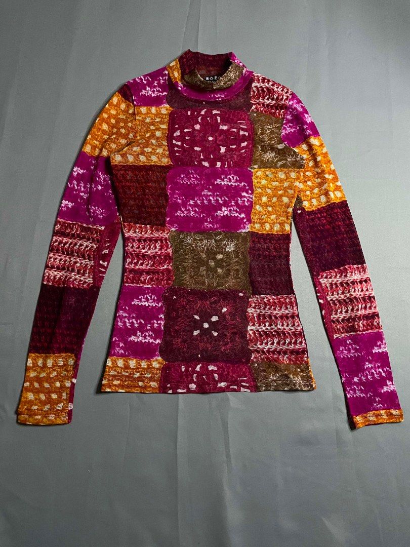 Vintage Morgan De Toi - Mesh Patchwork Design Top (Archival) (Category: Longsleeves) located in Puerto Princesa. Submitted by palawan.swagdealer (Listing ID 1441142899, Image 1). Description: OPEN FOR OFFERS ISO(In Search Of) / Sought after piece! Measurments (inches) Pit-Pit 14 Waist- 13 Length- 23 Sleeve Length- 24 Color rate: 10/10 Condition: Excellent to DS (deadstock) Issues: Minimal missing/loose stitch on cuffs (super minimal/unnoticable).