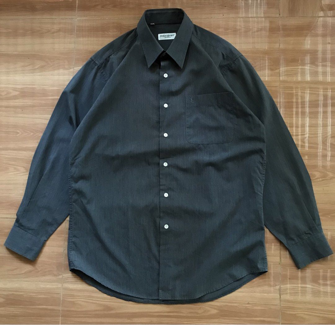 Vintage YSL Buttondown LS (Category: Babies & Kids Fashion) located in Cebu City. Submitted by whytruekoy (Listing ID 1460148176, Image 2). Description: Vintage YSL Buttondown LS Authentic L-XL frame W / 23 L / 29-30 Excellent.