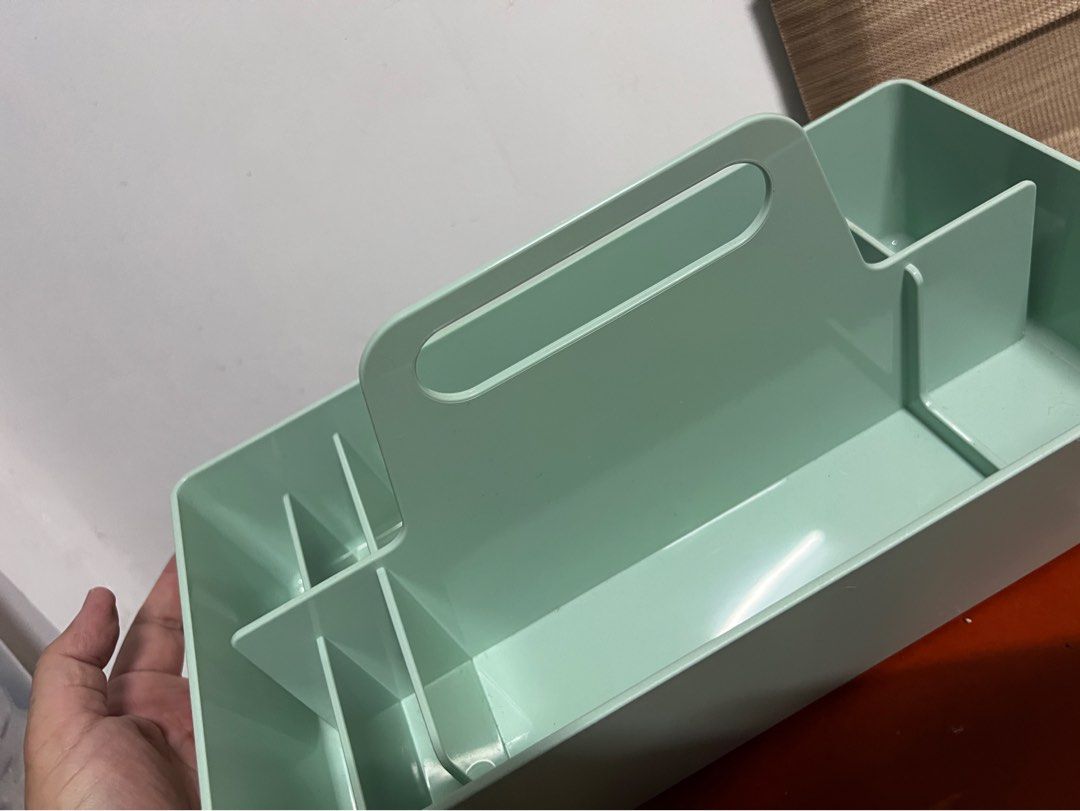 Vitra Toolbox Mint Green (Category: Home Improvement Tools & Accessories) located in Marikina City. Submitted by popartheart (Listing ID 1460258979, Image 2). Description: Product Dimensions: Width: 32.7 cm (12¾”) Depth: 16.7 cm (6½”) Height: 15.6 cm (6¼”) Compartment Height: 8.1 cm (3¼”) - Authentic Vitra Toolbox in a stylish Mint Green color designed by Arik Levy - Made in Germany - Brand new and unused - Original local price is ₱5000 - Dimensi