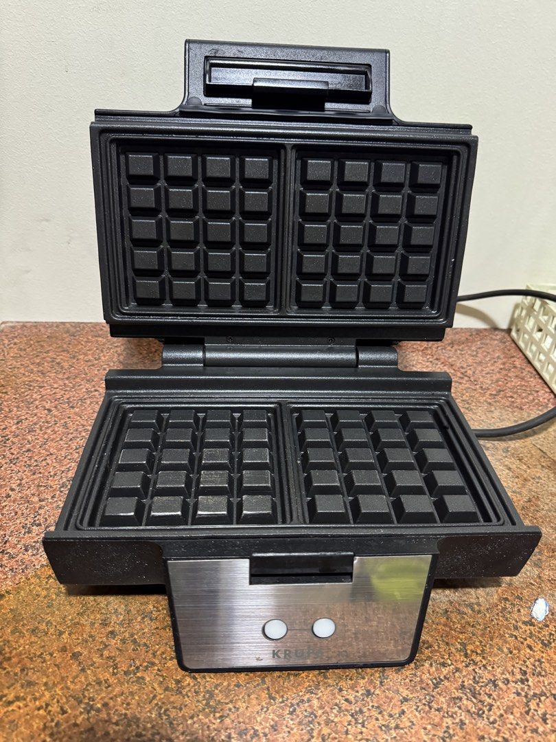 Waffle Maker (Category: Ovens & Toasters) located in Manila. Submitted by rnc.shop (Listing ID 1460246614, Image 1). Description: Krups Expert Waffle Maker (Type FDK2) Color: Black Material: Stainless Steel, Aluminum, PFAS Chemicals Wattage: 850 watts Voltage: 220V Item Weight: 3.1 kg (6.82 lbs) .