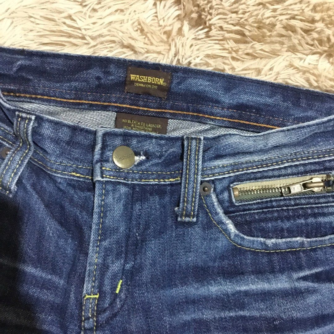 Washborn Flare Denim Pants (Category: Jeans) located in Baguio. Submitted by jaaanee (Listing ID 1460194059, Image 3). Description: No issue MOD : JNT MOP : GCASH.