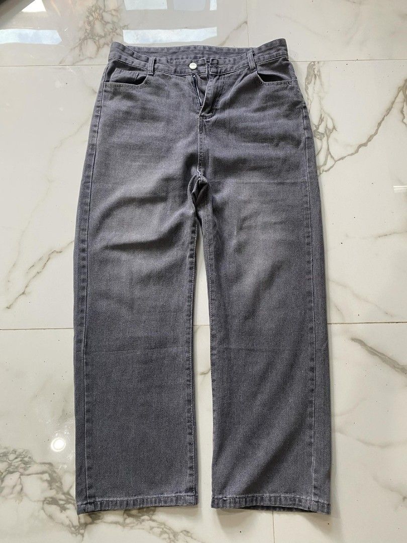 Washed Grey Denim Pants (Category: Jeans) located in Tayug. Submitted by thriftppings (Listing ID 1460133461, Image 1). Description: Washed grey denim pants - Condition: 10/10 - Color: 10/10 - Used once - Dimes: W32 x L39 x H9.