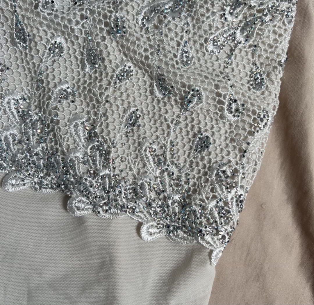 white sequined top (Category: Blouses) located in Manila. Submitted by dolledupnat (Listing ID 1460126205, Image 3). Description: size: xs-semi medium.