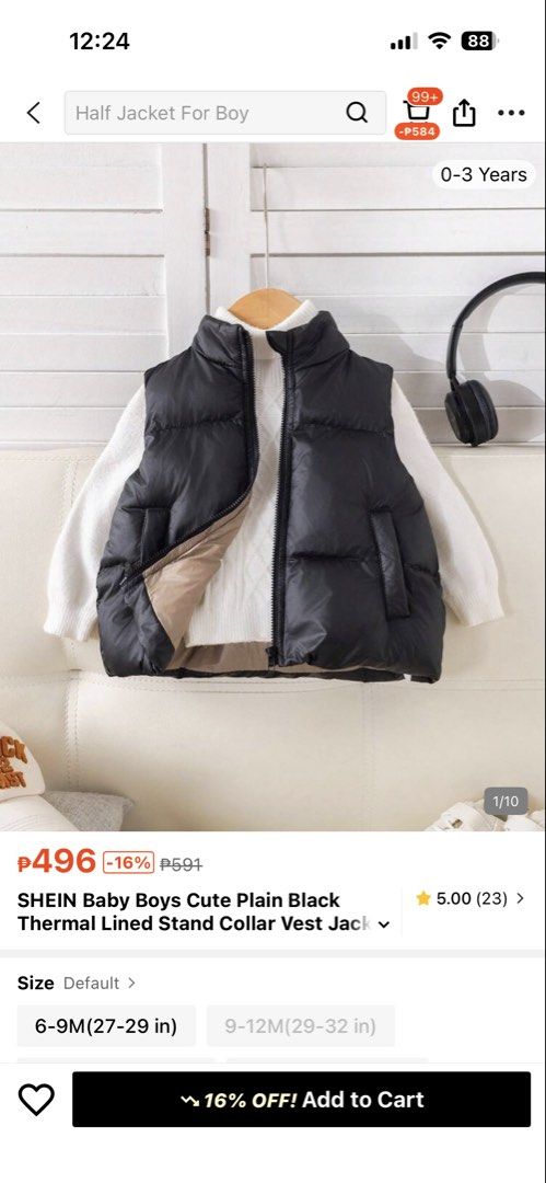 Winter vest jacket (Category: Babies & Kids Fashion) located in Paranaque City. Submitted by therosiescatalogue (Listing ID 1460279978, Image 3). Description: Used once 18-24 months Like new .