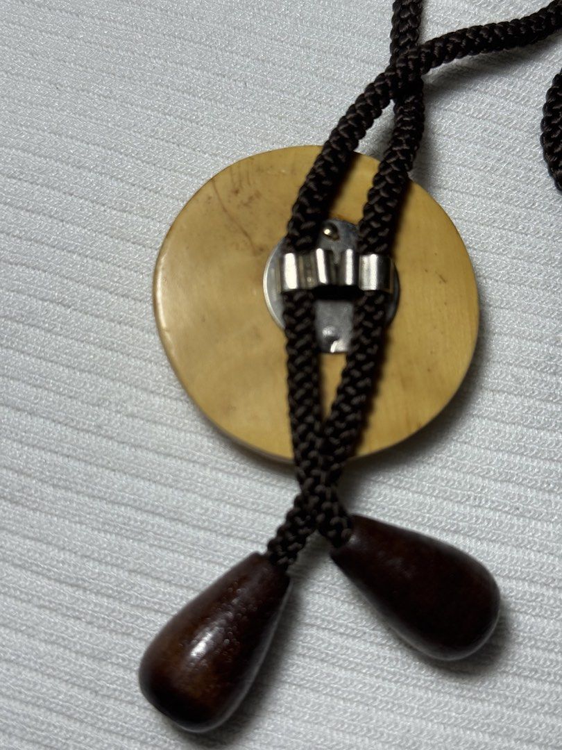 Wooden necklace (Category: Necklaces) located in Ligao. Submitted by veetrinkets (Listing ID 1460267289, Image 3). Description: Wooden carved woman pendant 34 inches Nylon strand.
